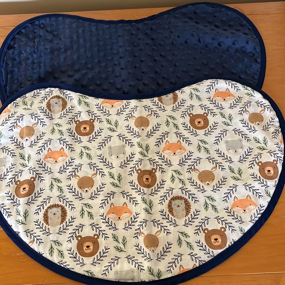 Large woodland animal faces baby burp cloth